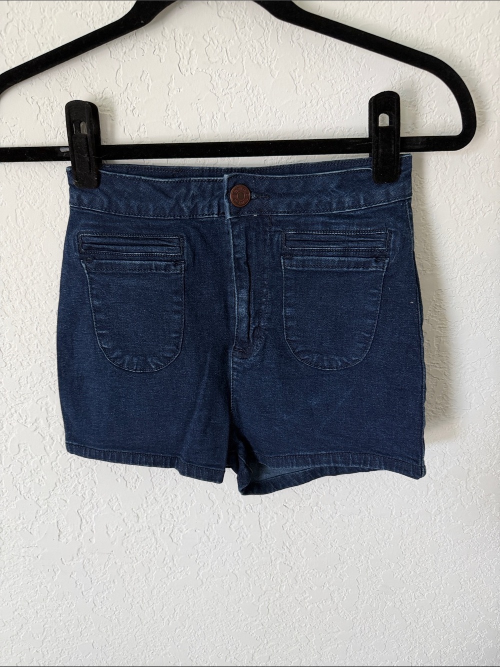 BDG Women’s Dark Blue Short Denim Shorts - Classic High-Rise